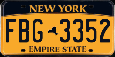 NY license plate FBG3352