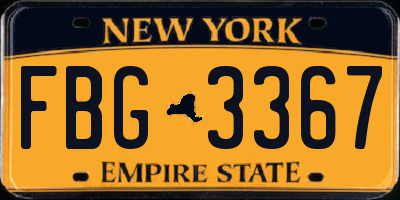NY license plate FBG3367