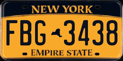 NY license plate FBG3438