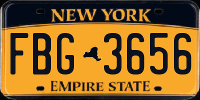 NY license plate FBG3656
