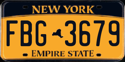 NY license plate FBG3679