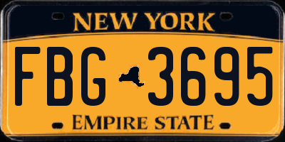 NY license plate FBG3695