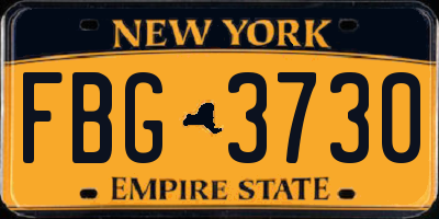 NY license plate FBG3730