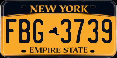 NY license plate FBG3739