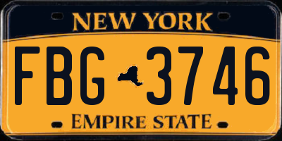 NY license plate FBG3746
