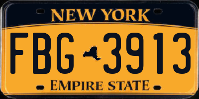 NY license plate FBG3913