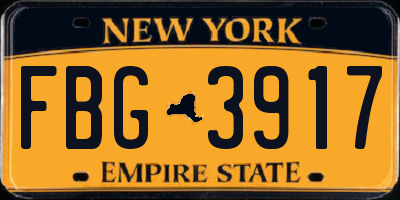 NY license plate FBG3917