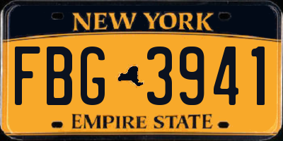 NY license plate FBG3941