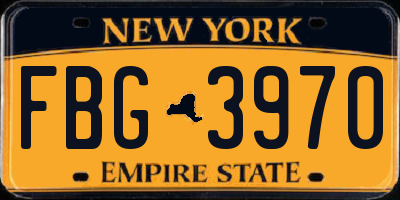 NY license plate FBG3970