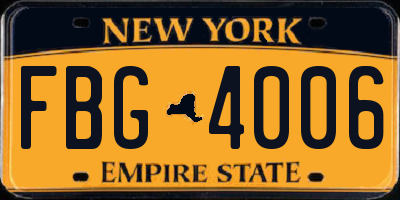 NY license plate FBG4006