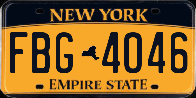NY license plate FBG4046