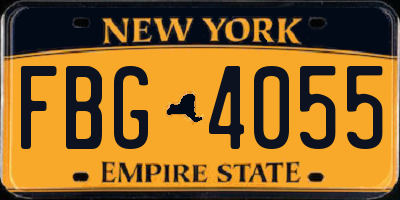 NY license plate FBG4055