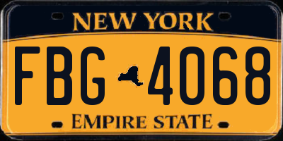 NY license plate FBG4068