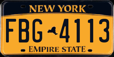 NY license plate FBG4113