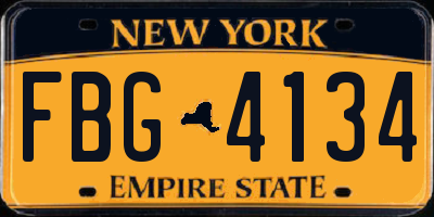 NY license plate FBG4134