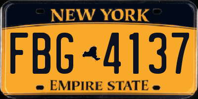 NY license plate FBG4137