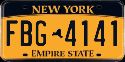 NY license plate FBG4141