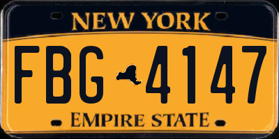 NY license plate FBG4147