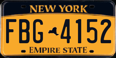 NY license plate FBG4152