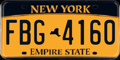 NY license plate FBG4160