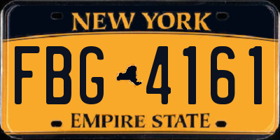 NY license plate FBG4161