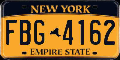 NY license plate FBG4162