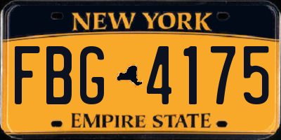 NY license plate FBG4175