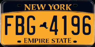 NY license plate FBG4196