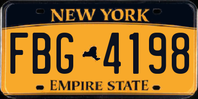 NY license plate FBG4198