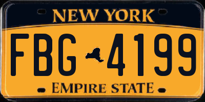 NY license plate FBG4199