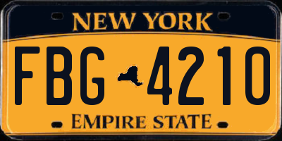 NY license plate FBG4210