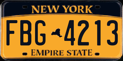 NY license plate FBG4213