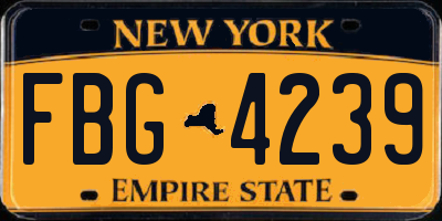 NY license plate FBG4239