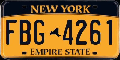 NY license plate FBG4261