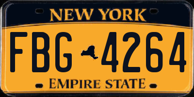 NY license plate FBG4264