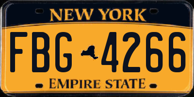 NY license plate FBG4266