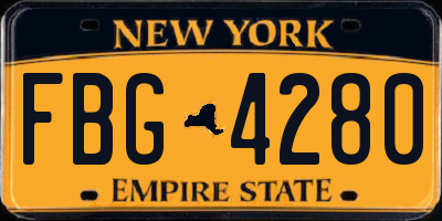 NY license plate FBG4280