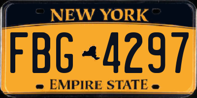 NY license plate FBG4297