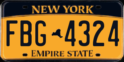 NY license plate FBG4324