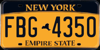 NY license plate FBG4350