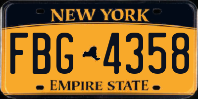 NY license plate FBG4358