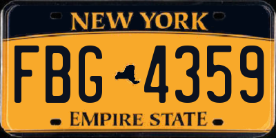 NY license plate FBG4359