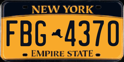 NY license plate FBG4370