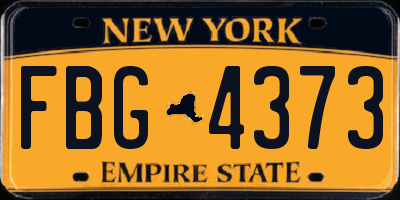 NY license plate FBG4373