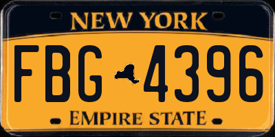 NY license plate FBG4396