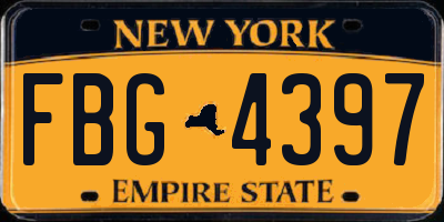 NY license plate FBG4397