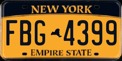 NY license plate FBG4399
