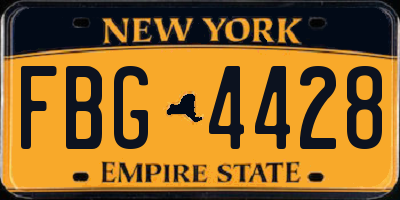 NY license plate FBG4428