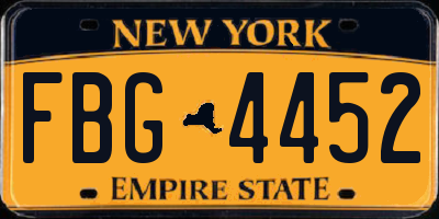 NY license plate FBG4452