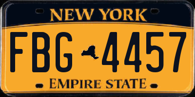 NY license plate FBG4457